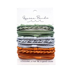 Gypsea Bands Laguna Green Gray Orange Bracelets/Hair Ties